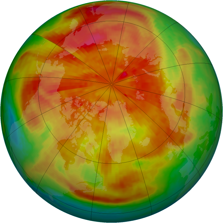 Arctic ozone map for 19 March 2001